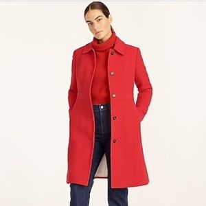 NWT JCrew Red Petite Classic Lady Day Coat